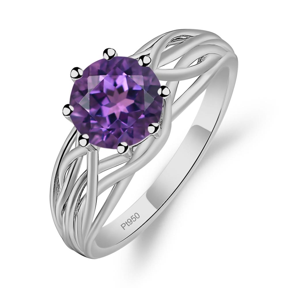 Intertwined Amethyst Wedding Ring - LUO Jewelry #metal_platinum