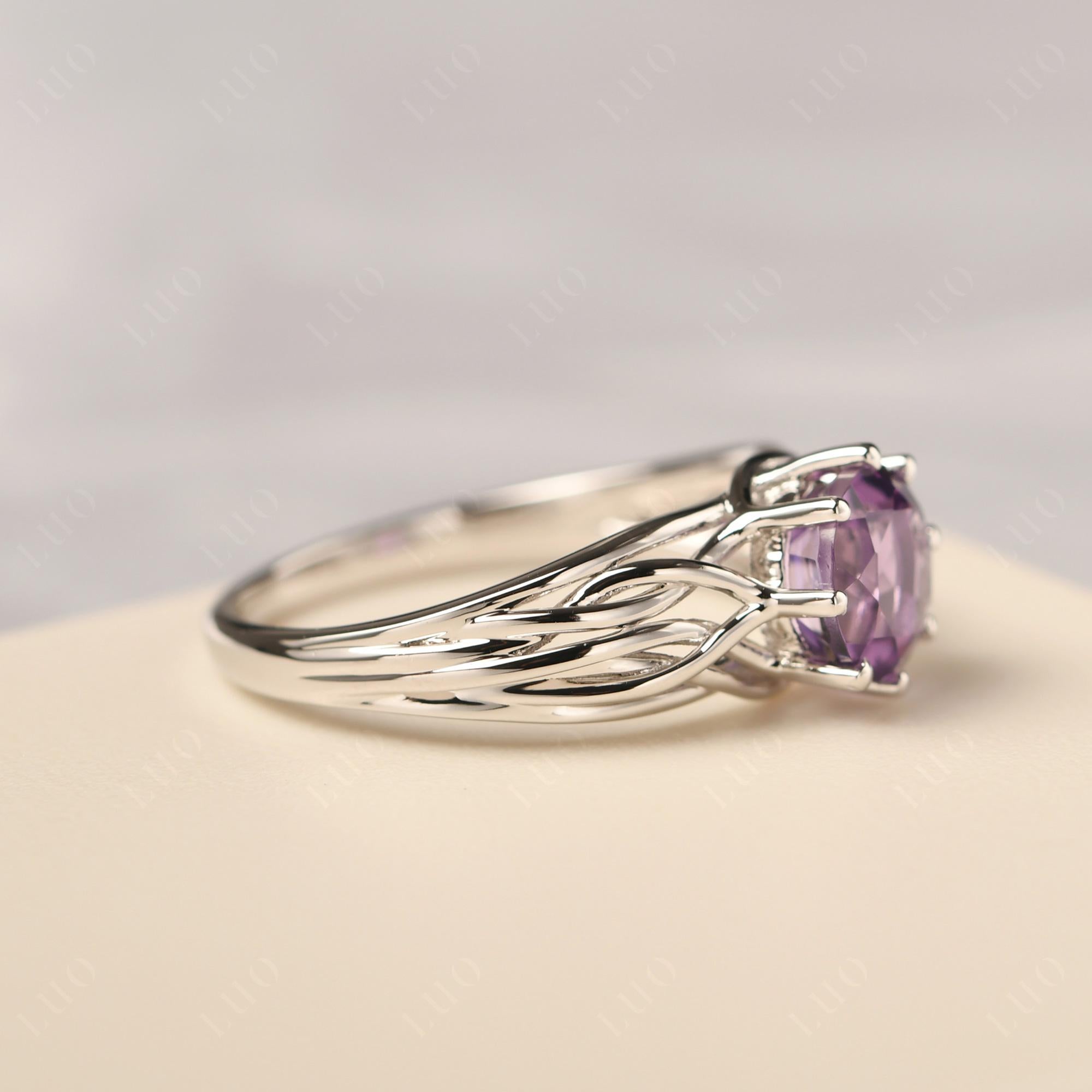 Intertwined Amethyst Wedding Ring - LUO Jewelry