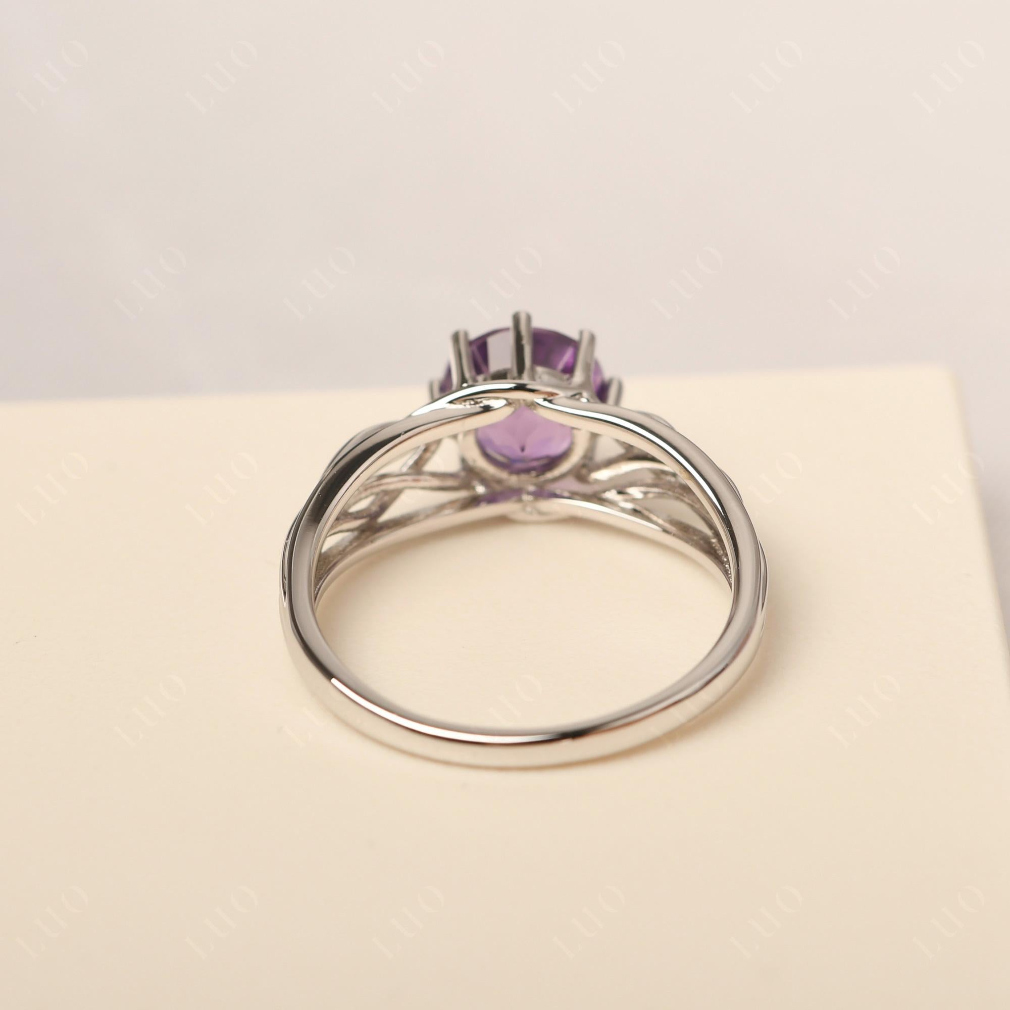 Intertwined Amethyst Wedding Ring - LUO Jewelry