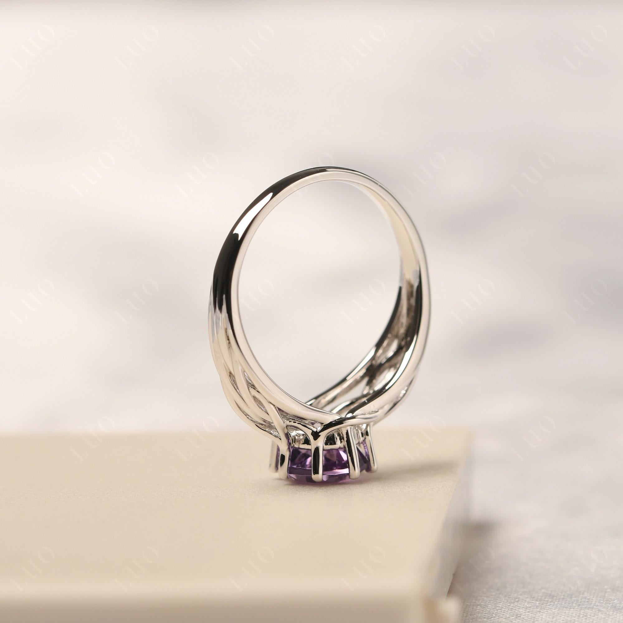 Intertwined Amethyst Wedding Ring - LUO Jewelry