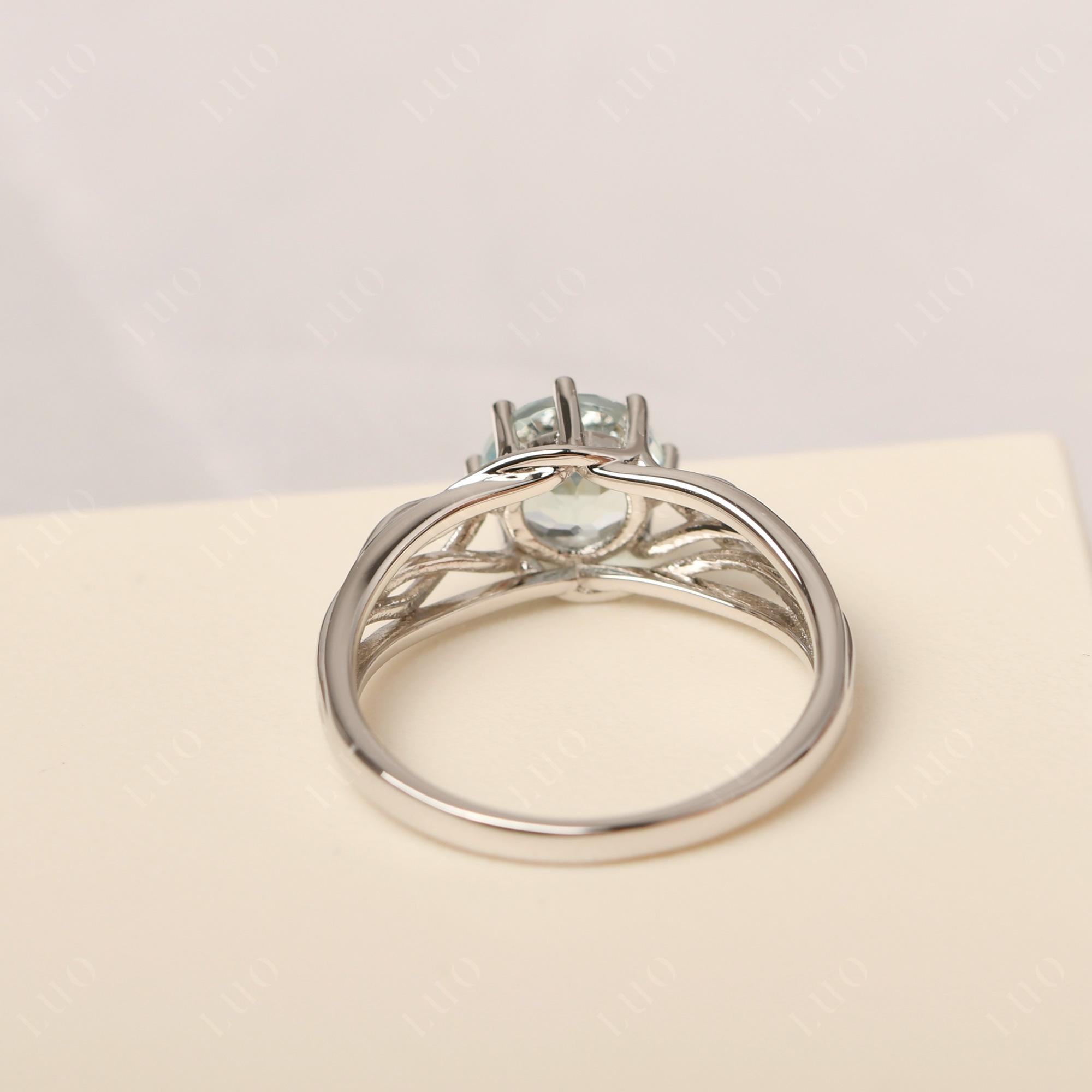 Intertwined Aquamarine Wedding Ring - LUO Jewelry