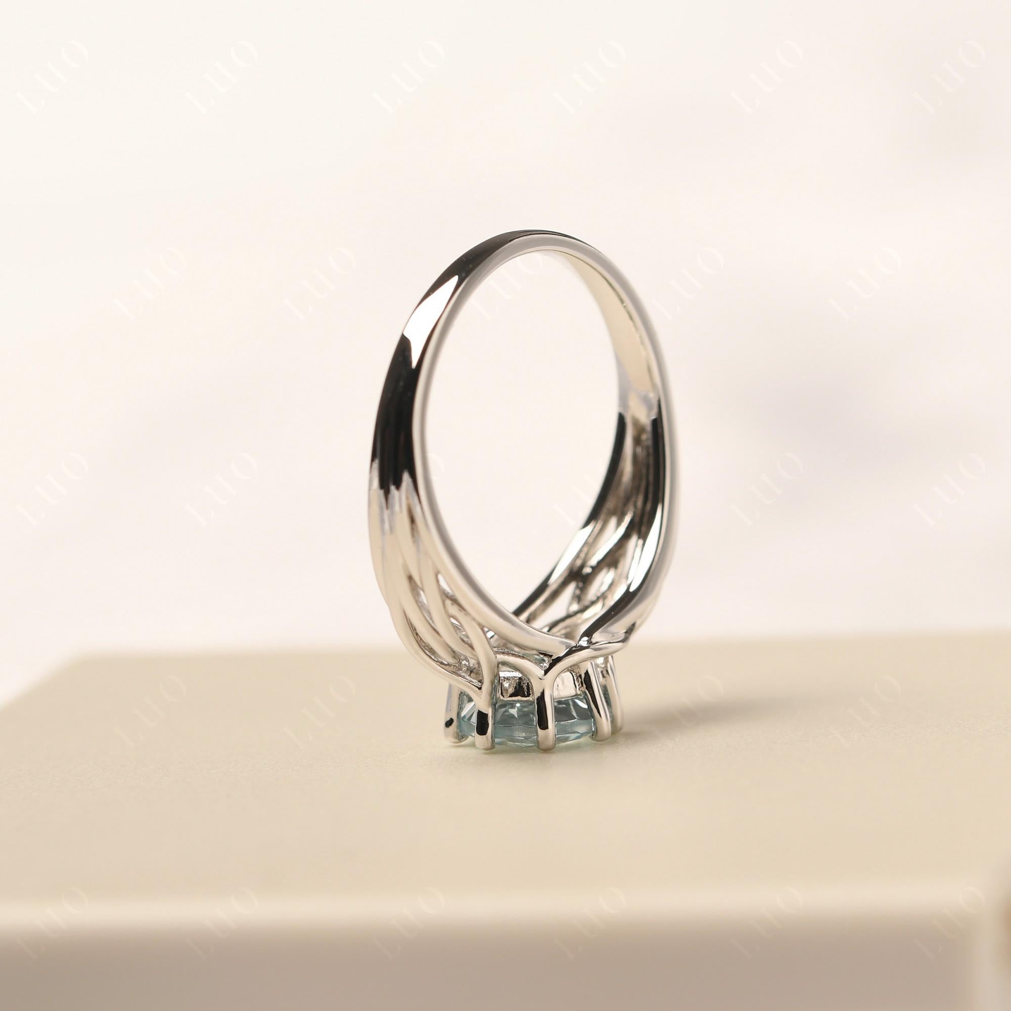 Intertwined Aquamarine Wedding Ring - LUO Jewelry