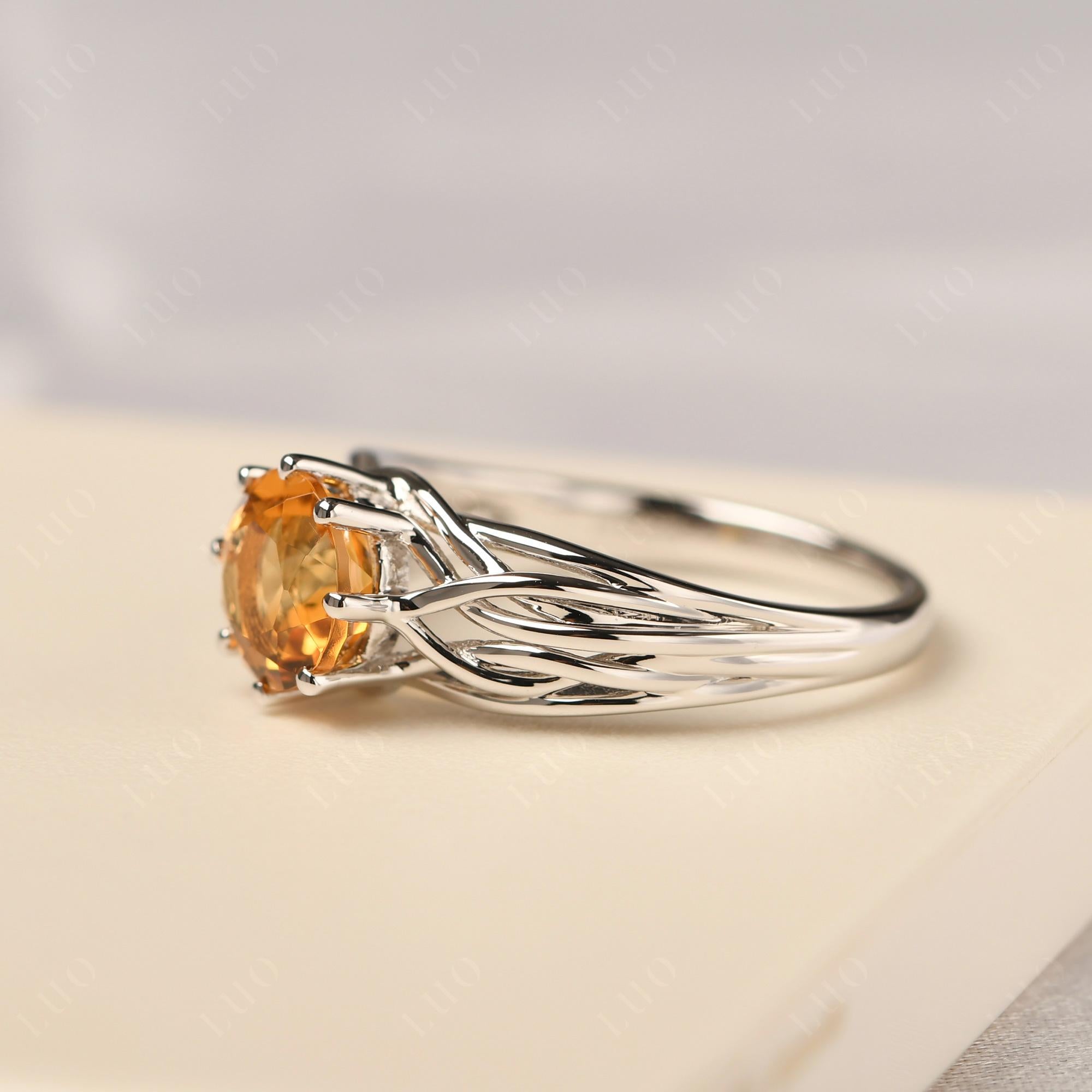 Intertwined Citrine Wedding Ring - LUO Jewelry