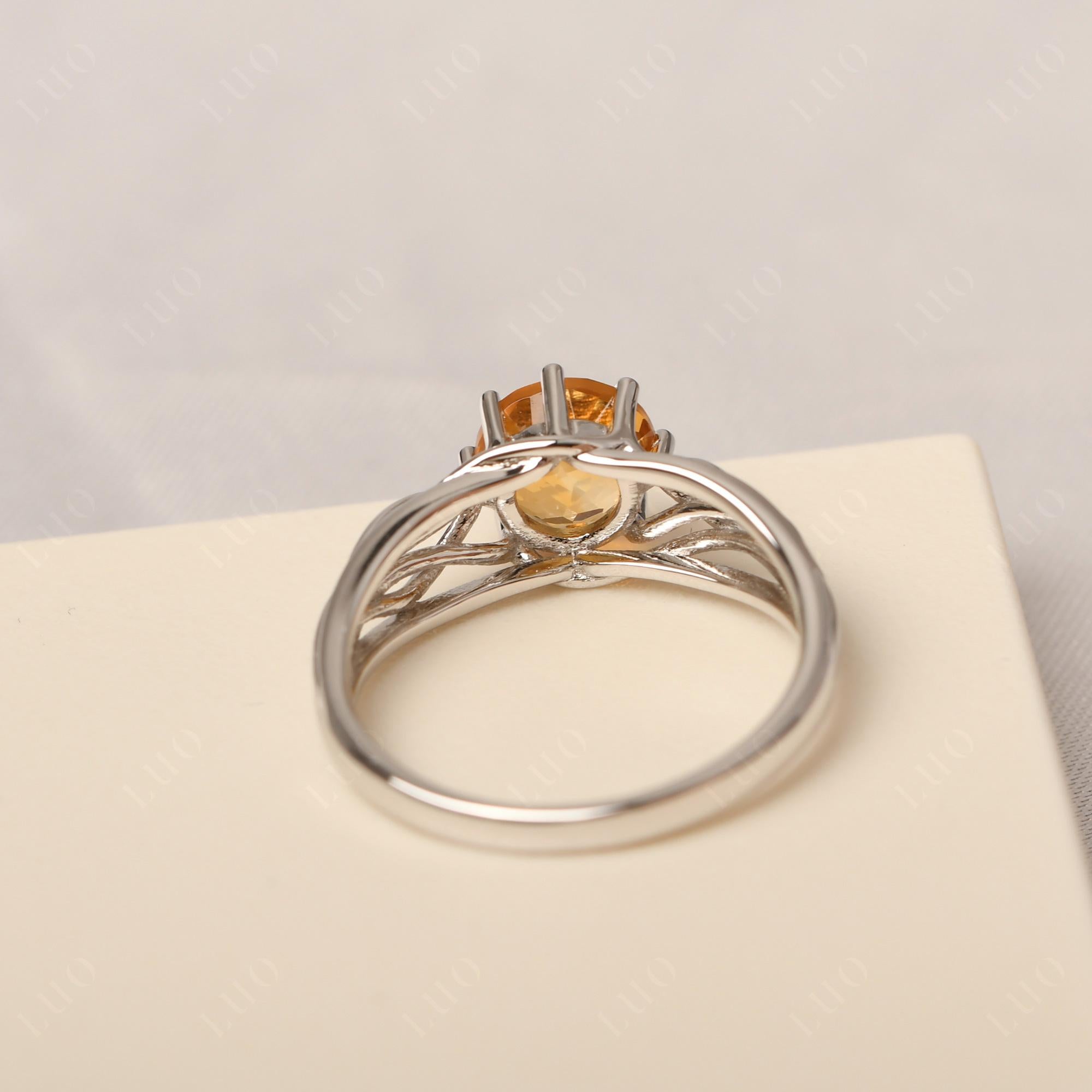 Intertwined Citrine Wedding Ring - LUO Jewelry