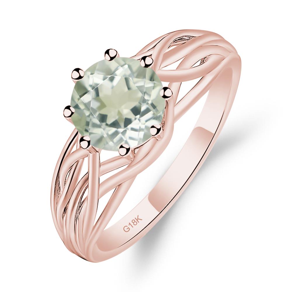 Intertwined Green Amethyst Wedding Ring - LUO Jewelry #metal_18k rose gold