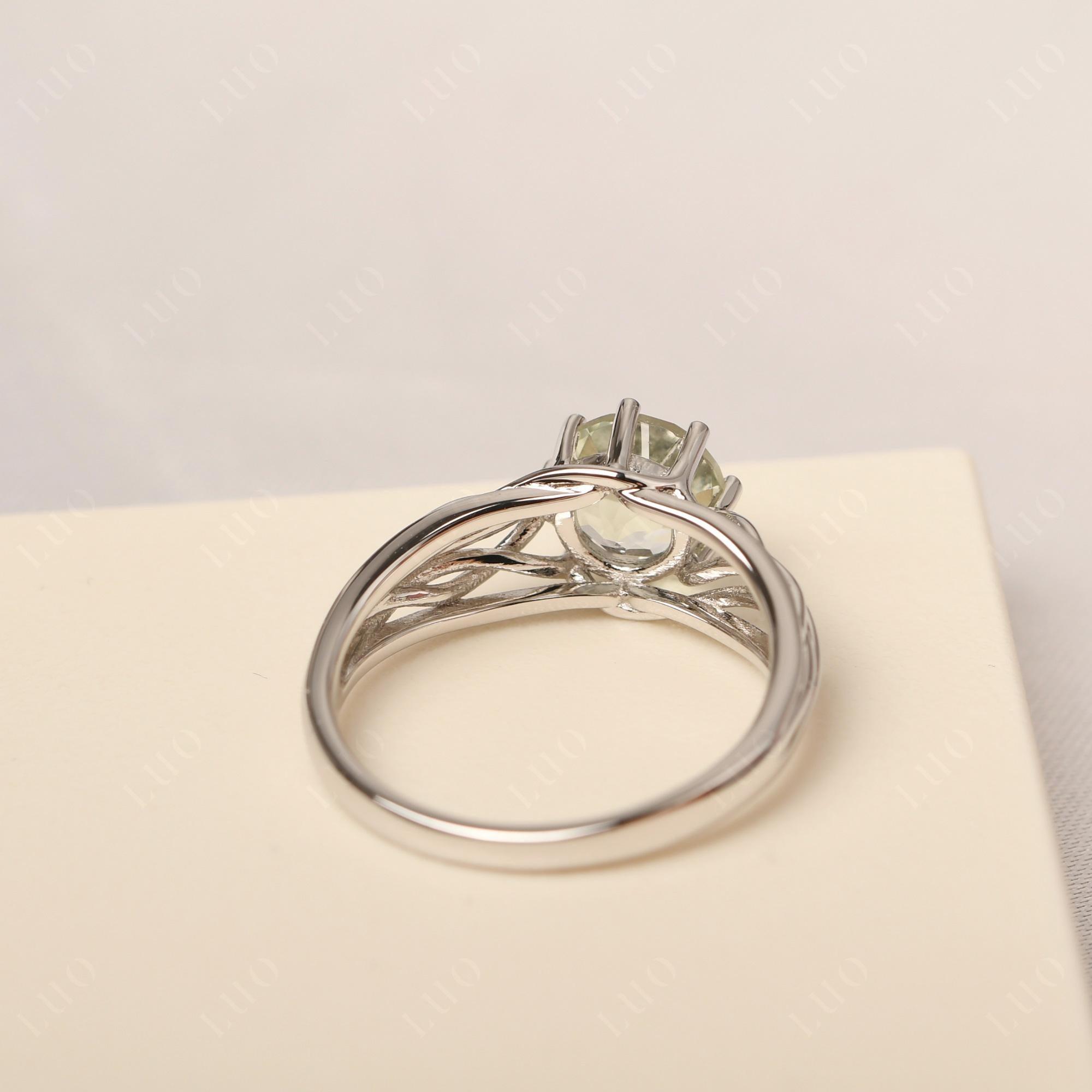 Intertwined Green Amethyst Wedding Ring - LUO Jewelry