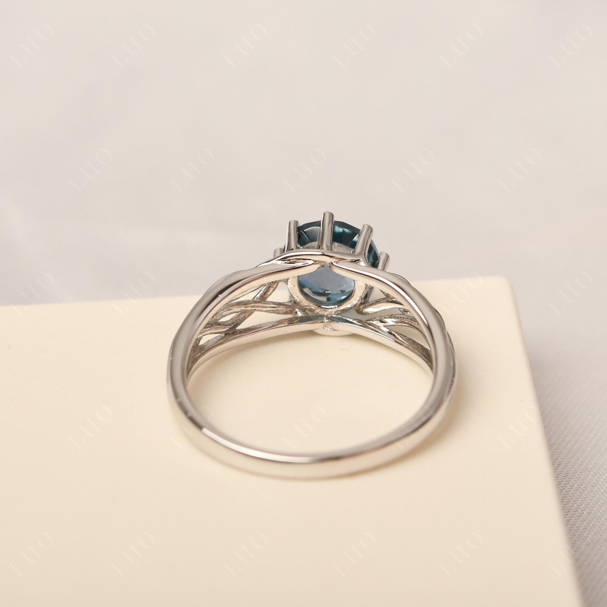 Intertwined London Blue Topaz Wedding Ring - LUO Jewelry