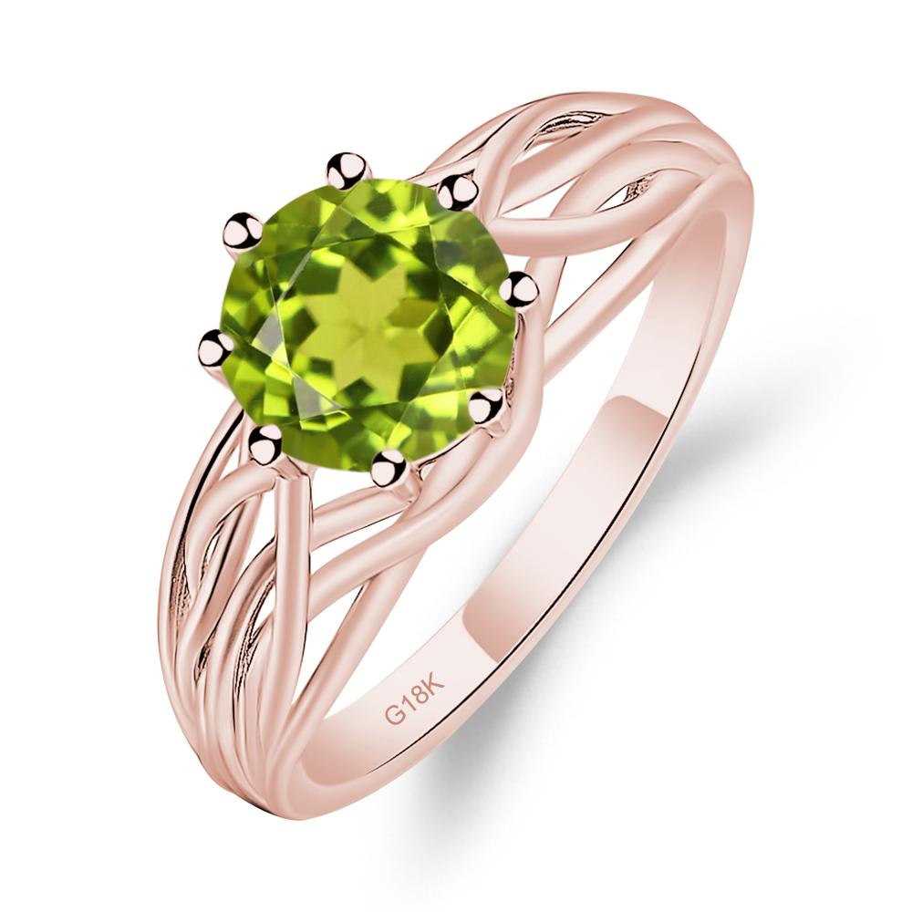 Intertwined Peridot Wedding Ring - LUO Jewelry #metal_18k rose gold