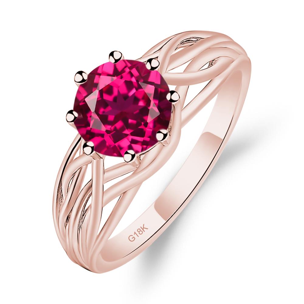 Intertwined Ruby Wedding Ring - LUO Jewelry #metal_18k rose gold
