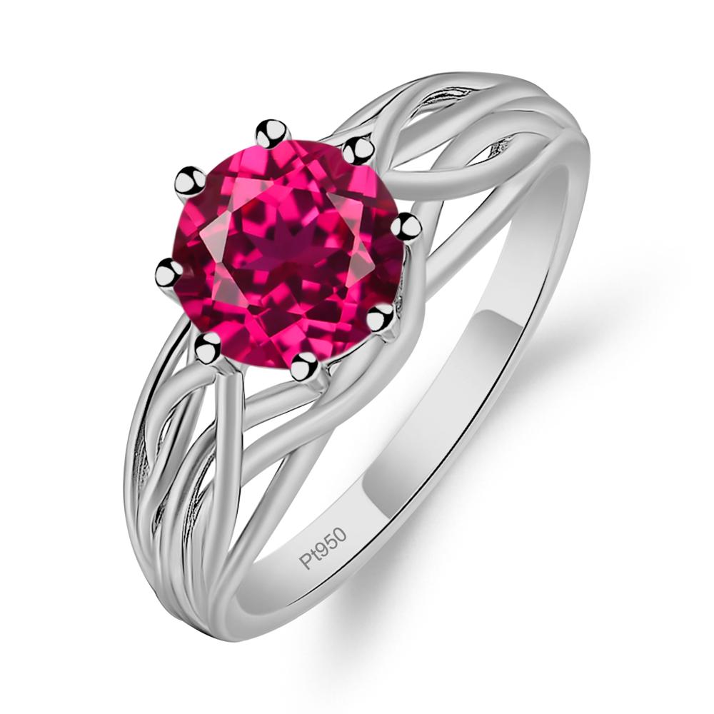 Intertwined Ruby Wedding Ring - LUO Jewelry #metal_platinum