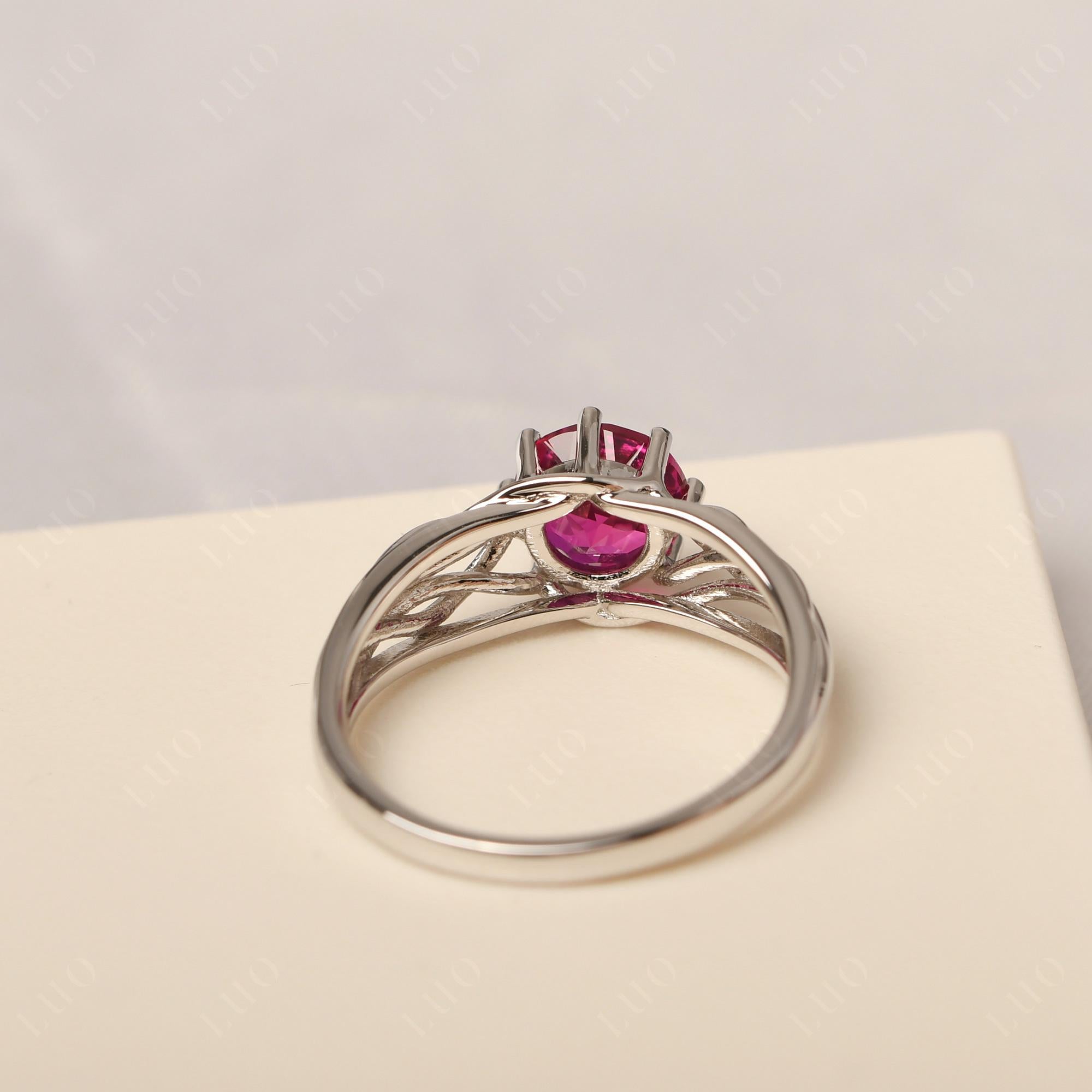 Intertwined Ruby Wedding Ring - LUO Jewelry