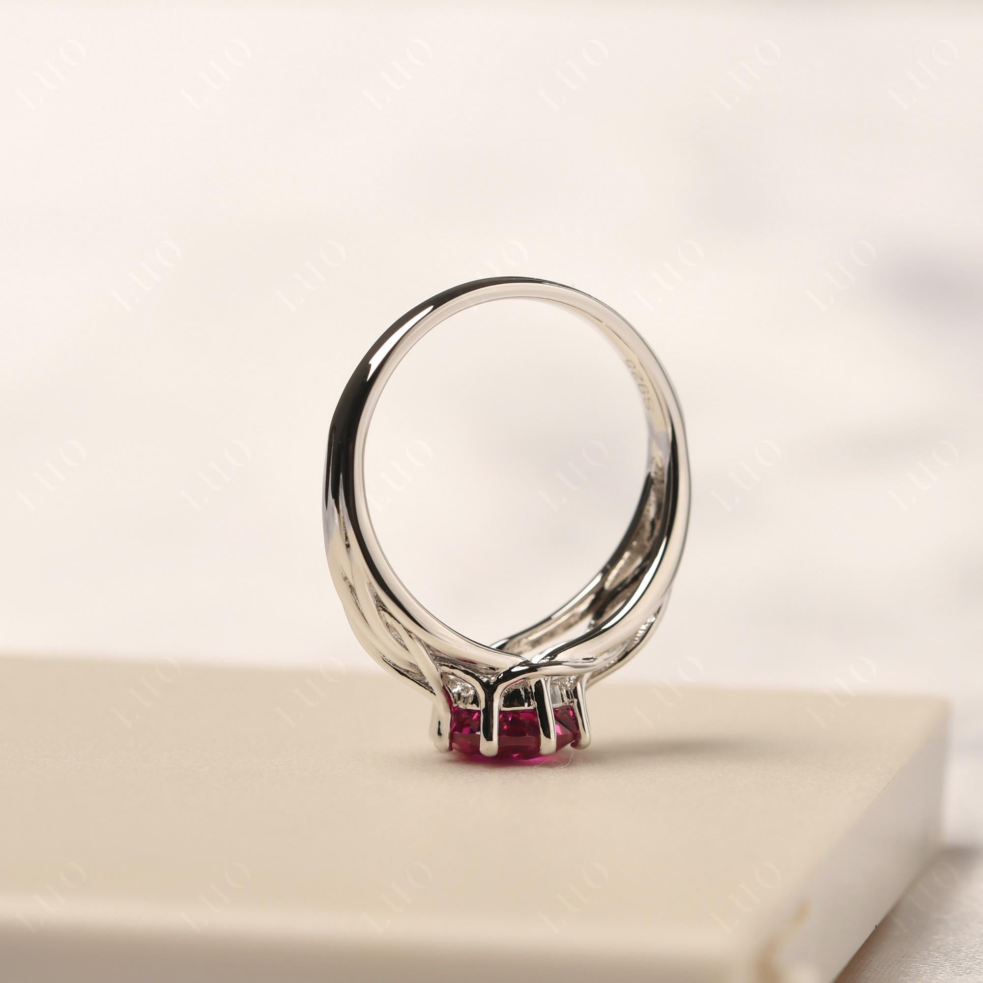 Intertwined Ruby Wedding Ring - LUO Jewelry