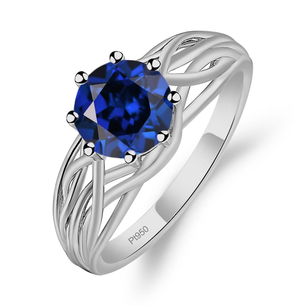 Intertwined Sapphire Wedding Ring - LUO Jewelry #metal_platinum