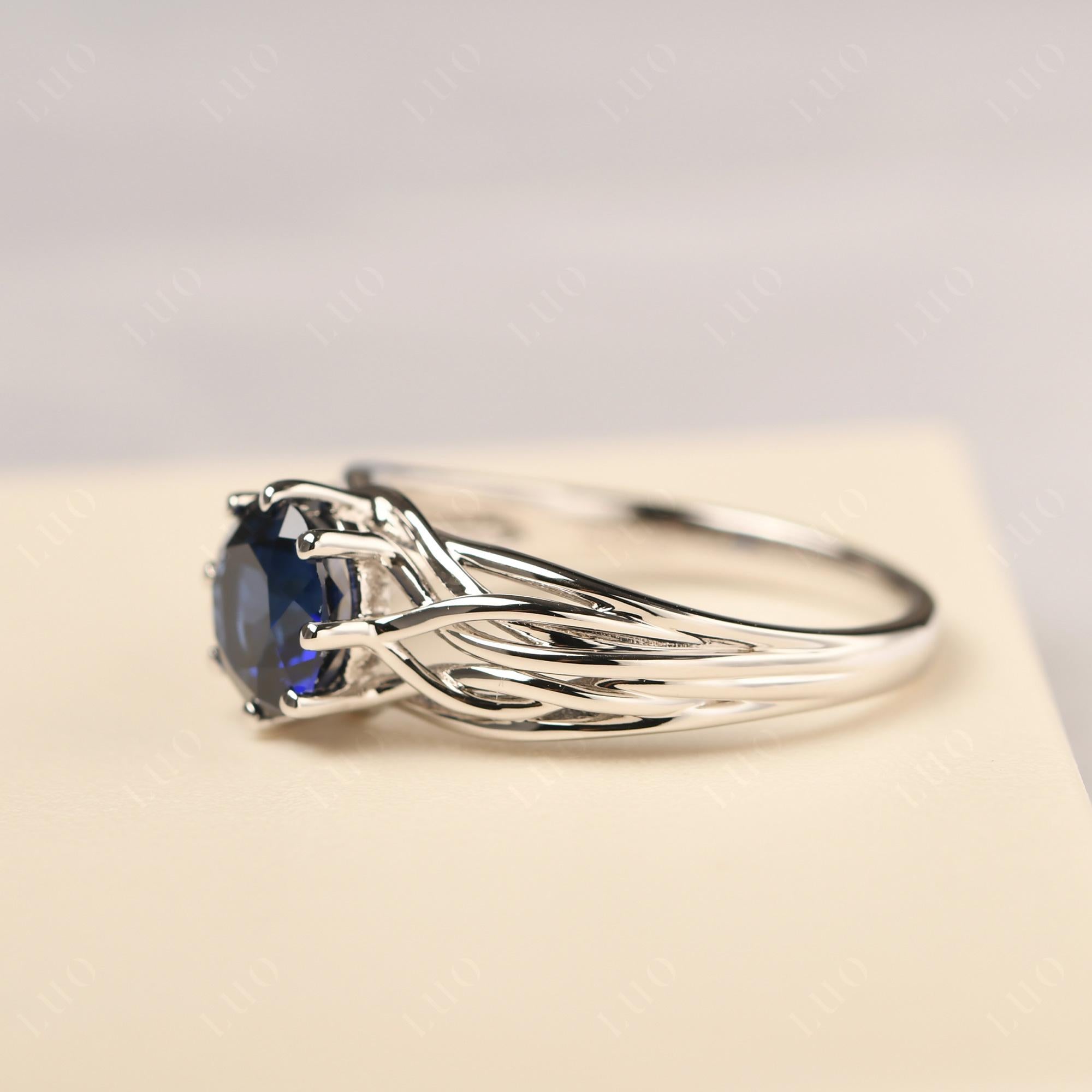 Intertwined Sapphire Wedding Ring - LUO Jewelry