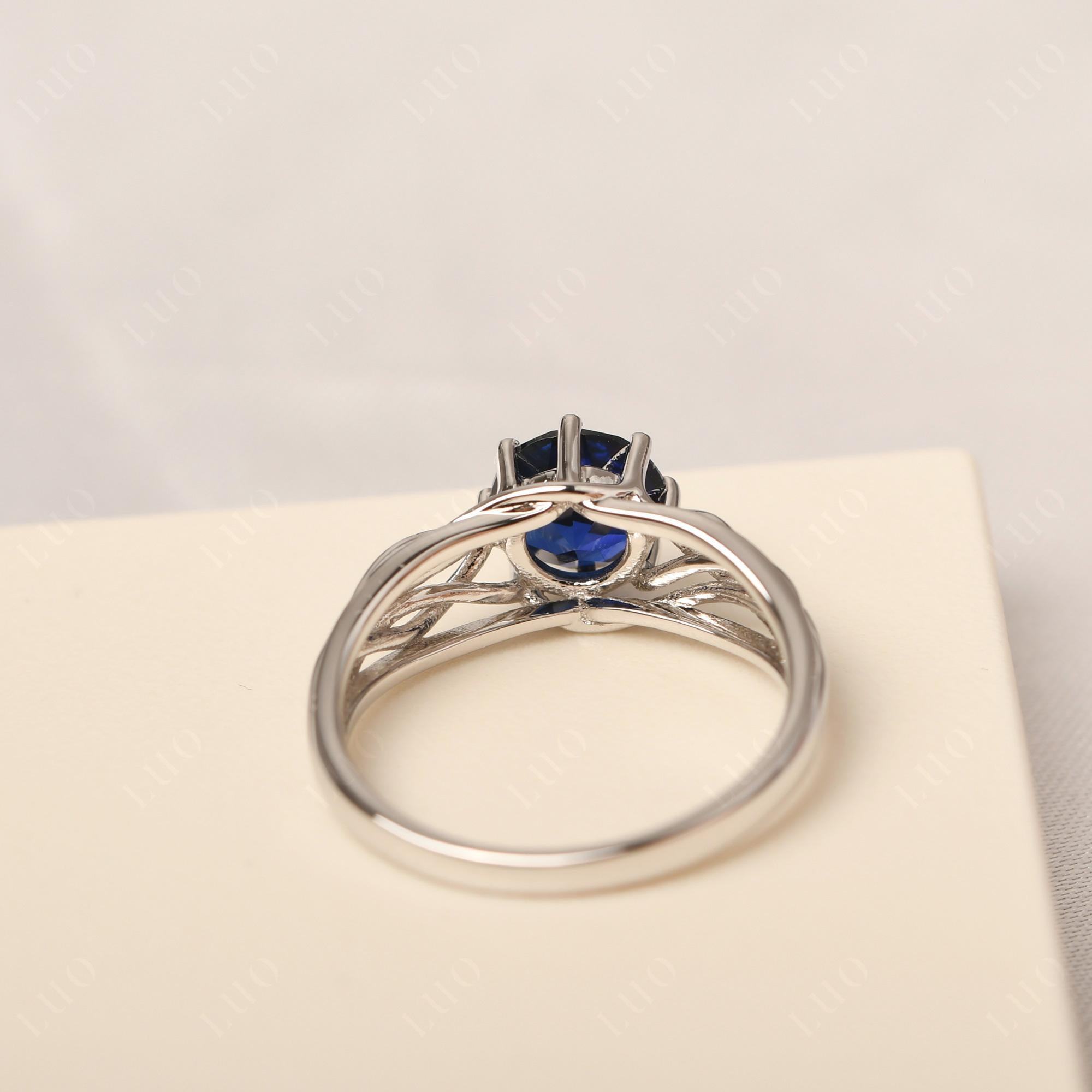 Intertwined Sapphire Wedding Ring - LUO Jewelry