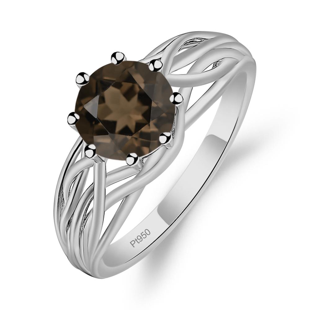 Intertwined Smoky Quartz Wedding Ring - LUO Jewelry #metal_platinum