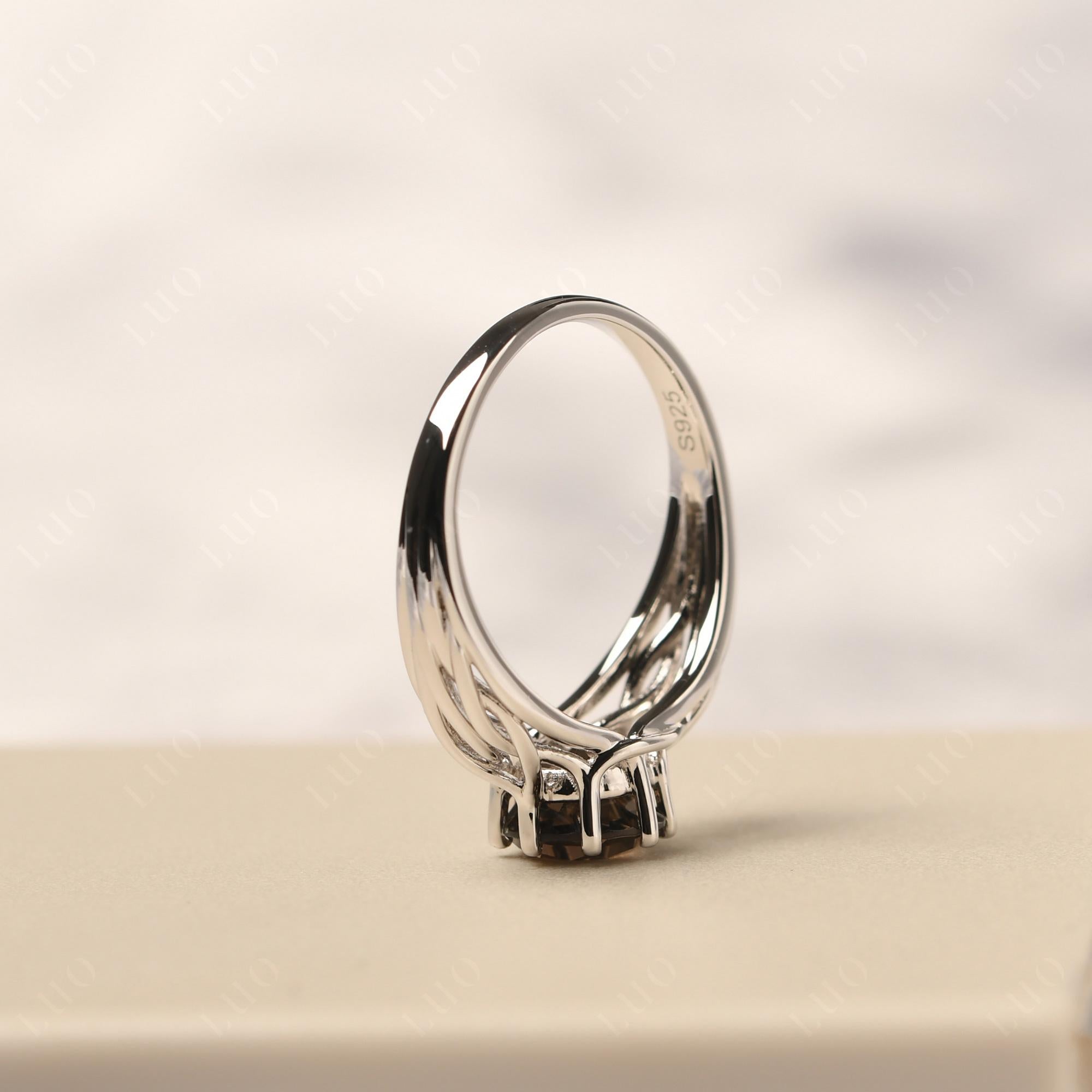 Intertwined Smoky Quartz Wedding Ring - LUO Jewelry