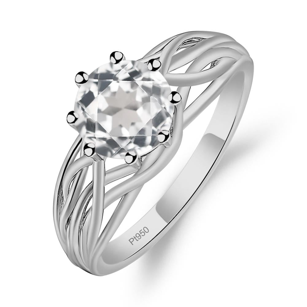 Intertwined White Topaz Wedding Ring - LUO Jewelry #metal_platinum