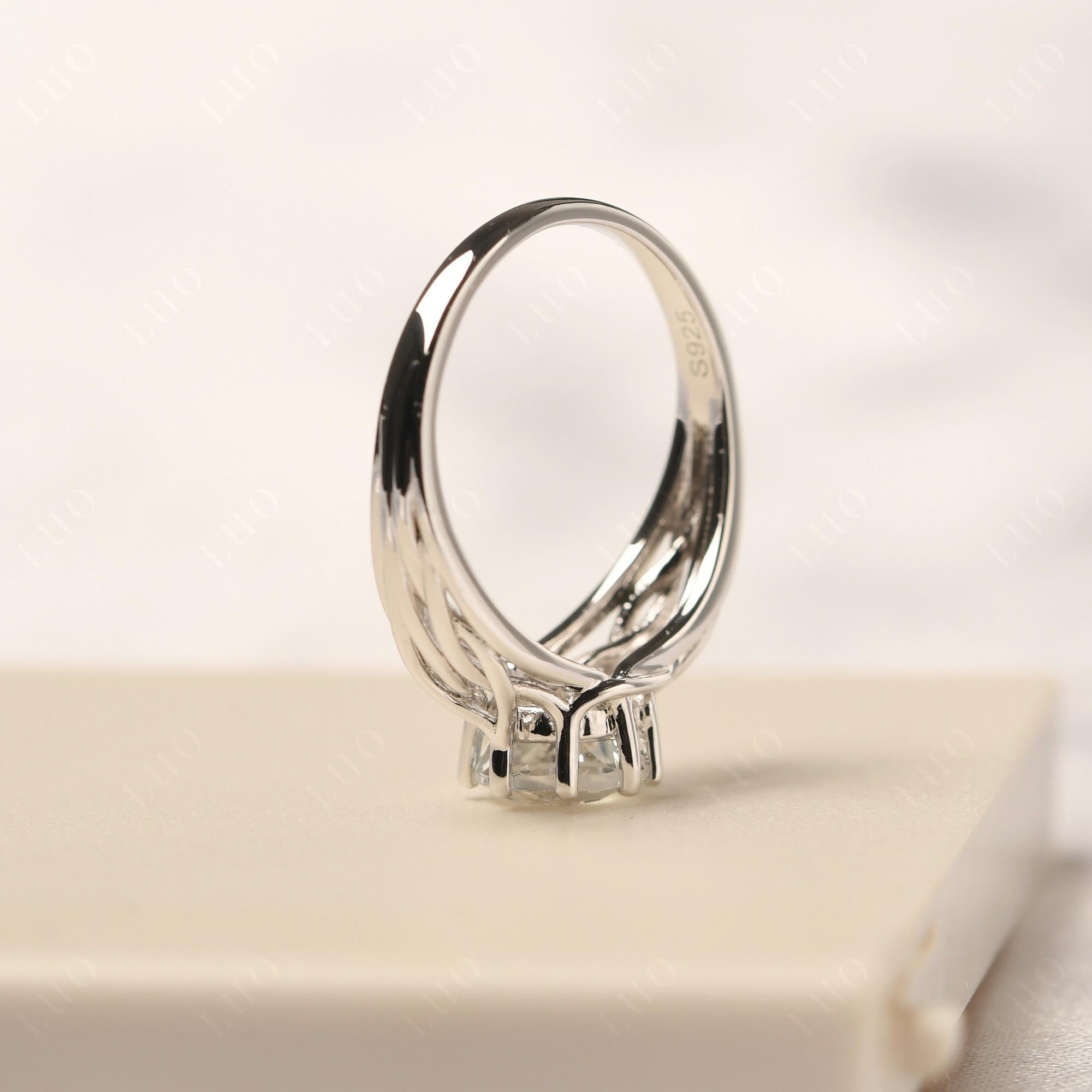 Intertwined White Topaz Wedding Ring - LUO Jewelry
