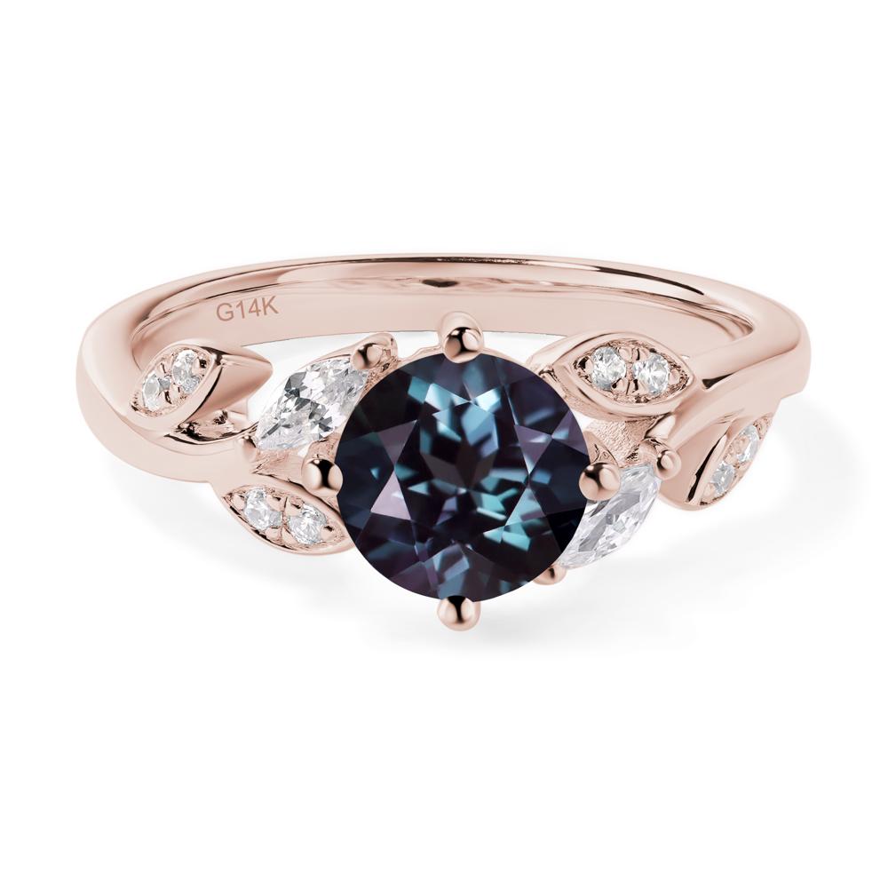 Vine Leaf Alexandrite Engagement Ring - LUO Jewelry #metal_14k rose gold