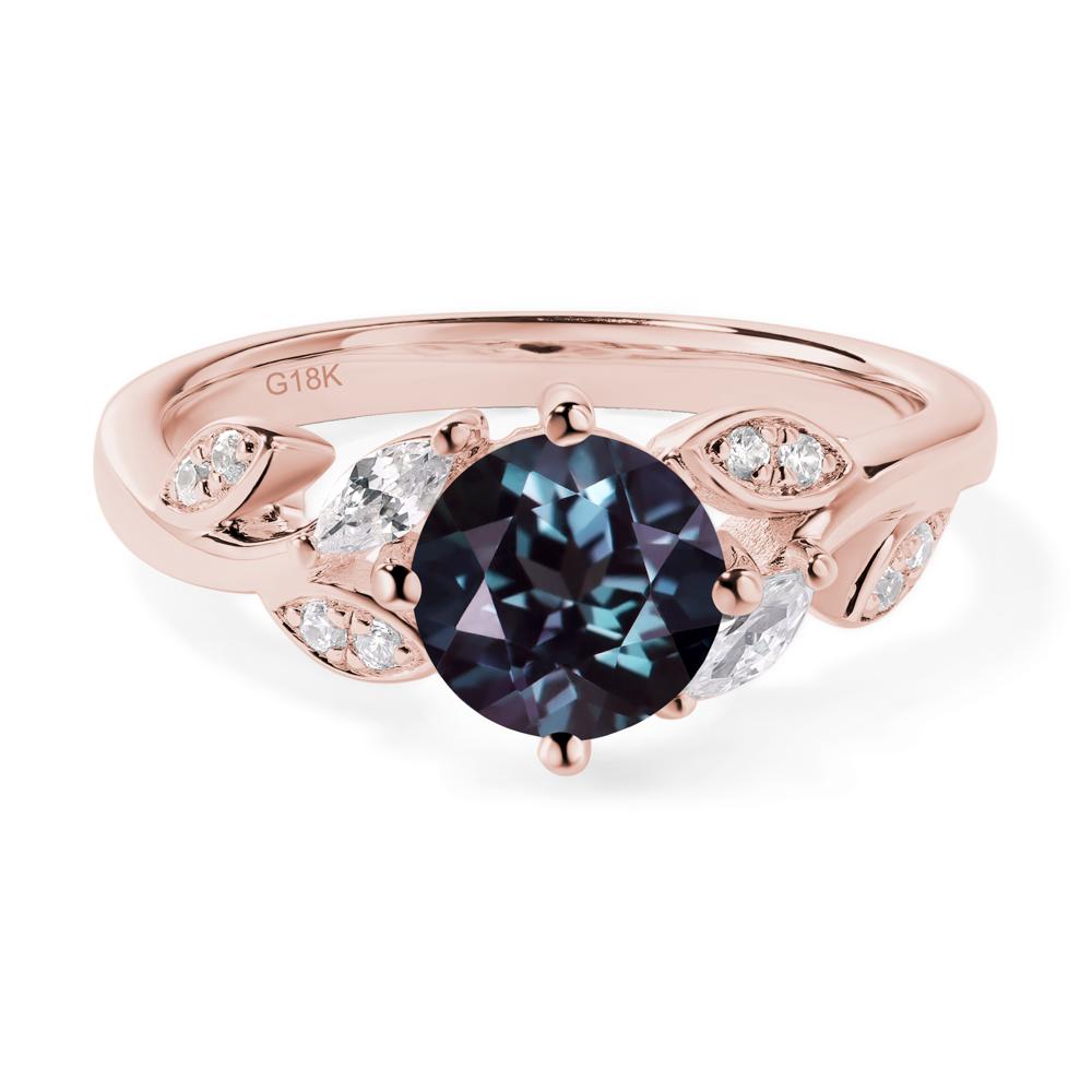 Vine Leaf Alexandrite Engagement Ring - LUO Jewelry #metal_18k rose gold