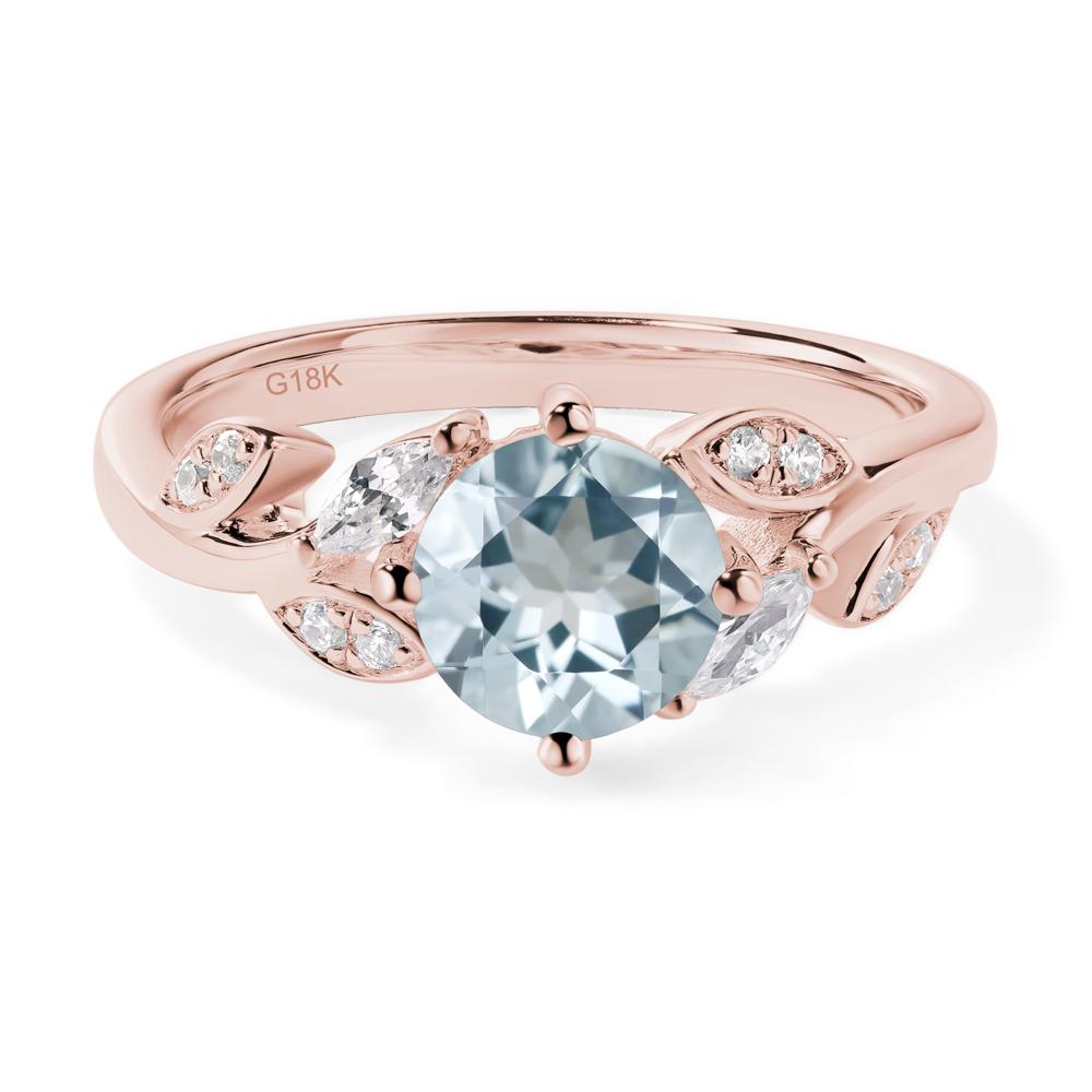 Vine Leaf Aquamarine Engagement Ring - LUO Jewelry #metal_18k rose gold