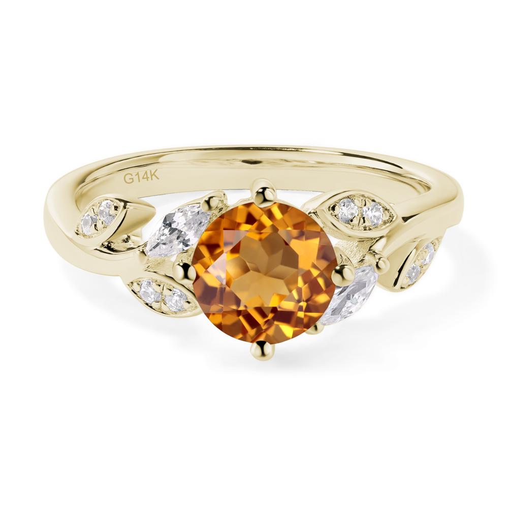 Vine Leaf Citrine Engagement Ring - LUO Jewelry #metal_14k yellow gold