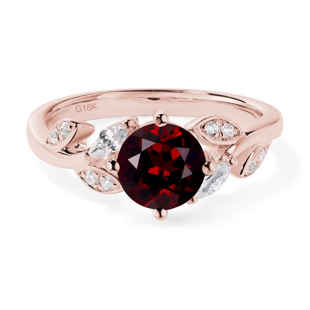 Vine Leaf Garnet Engagement Ring - LUO Jewelry #metal_18k rose gold