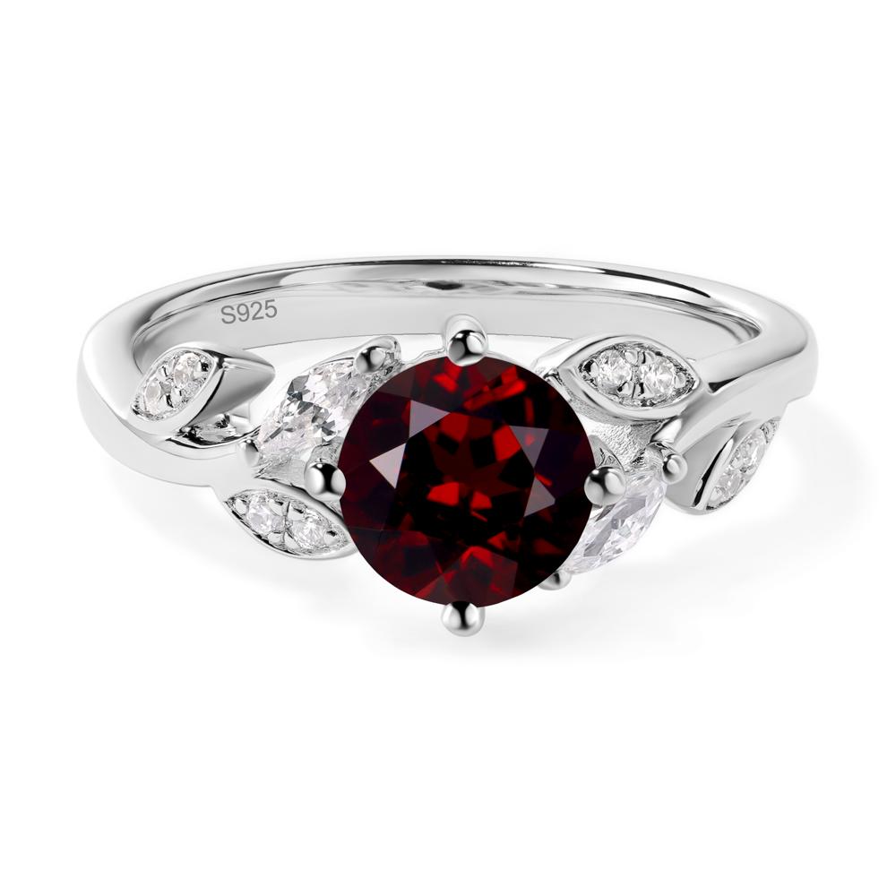 Vine Leaf Garnet Engagement Ring - LUO Jewelry #metal_sterling silver