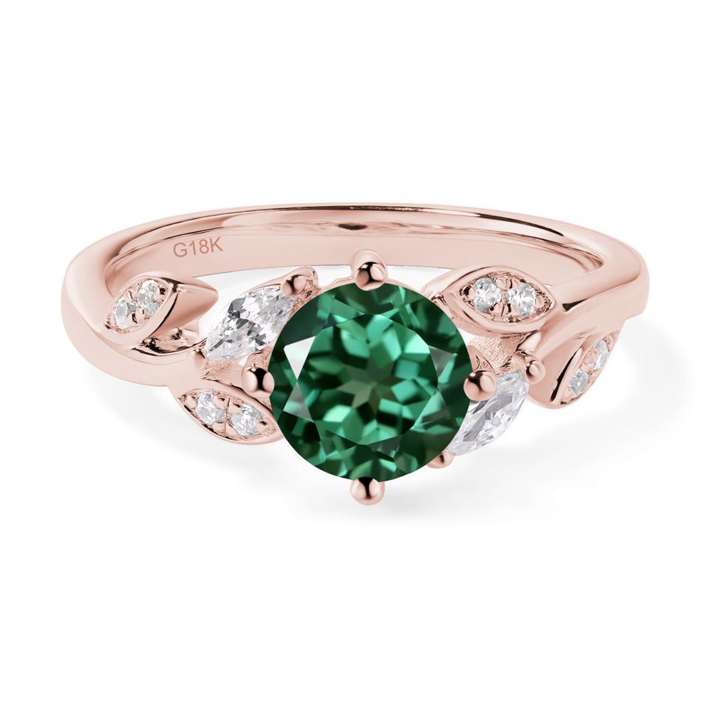 Vine Leaf Lab Green Sapphire Engagement Ring - LUO Jewelry #metal_18k rose gold