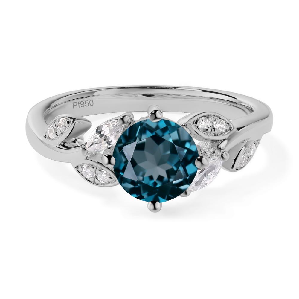 Vine Leaf London Blue Topaz Engagement Ring - LUO Jewelry #metal_platinum