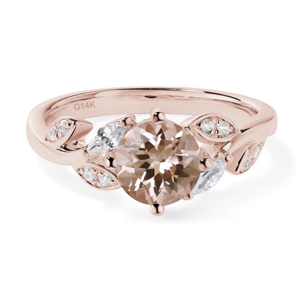 Vine Leaf Morganite Engagement Ring - LUO Jewelry #metal_14k rose gold