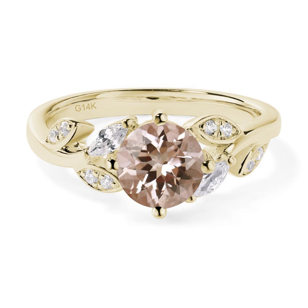 Vine Leaf Morganite Engagement Ring - LUO Jewelry #metal_14k yellow gold