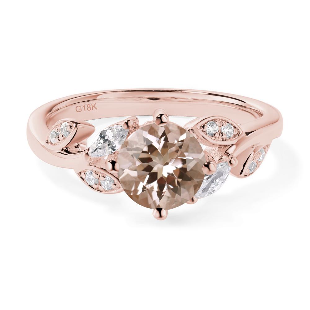 Vine Leaf Morganite Engagement Ring - LUO Jewelry #metal_18k rose gold