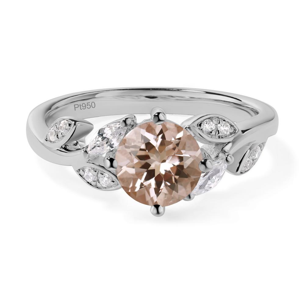 Vine Leaf Morganite Engagement Ring - LUO Jewelry #metal_platinum
