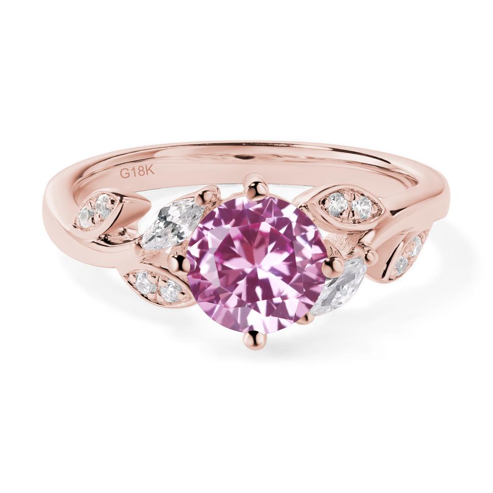 Vine Leaf Pink Sapphire Engagement Ring - LUO Jewelry #metal_18k rose gold