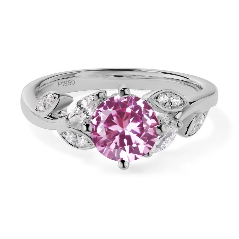 Vine Leaf Pink Sapphire Engagement Ring - LUO Jewelry #metal_platinum