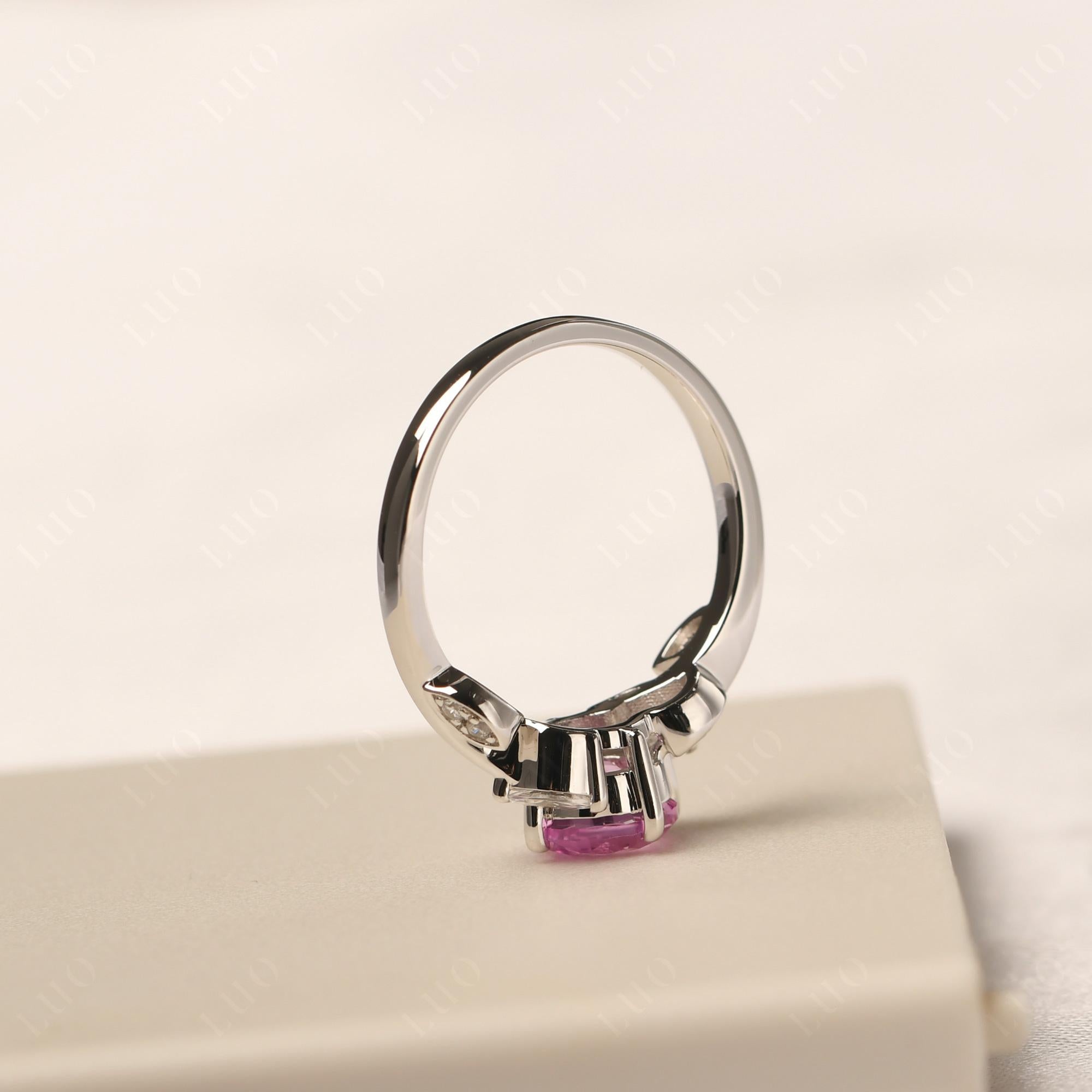Vine Leaf Pink Sapphire Engagement Ring - LUO Jewelry