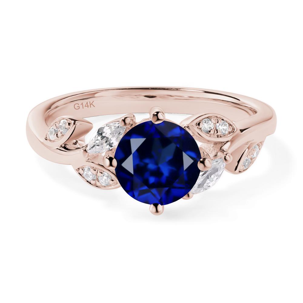Vine Leaf Sapphire Engagement Ring - LUO Jewelry #metal_14k rose gold