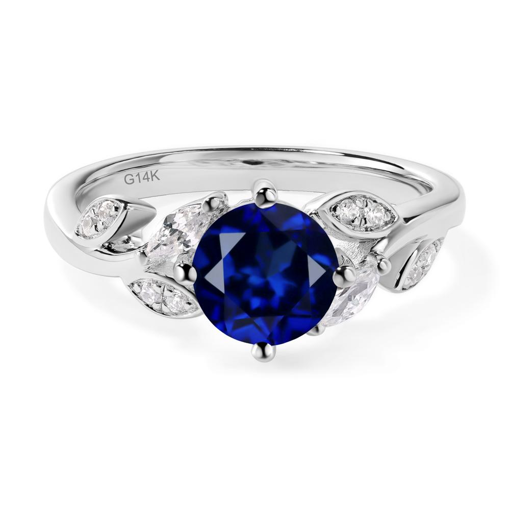 Vine Leaf Sapphire Engagement Ring - LUO Jewelry #metal_14k white gold