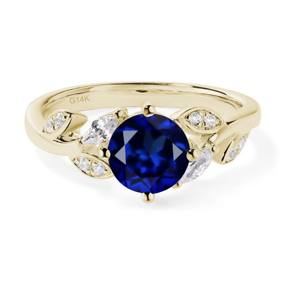Vine Leaf Sapphire Engagement Ring - LUO Jewelry #metal_14k yellow gold