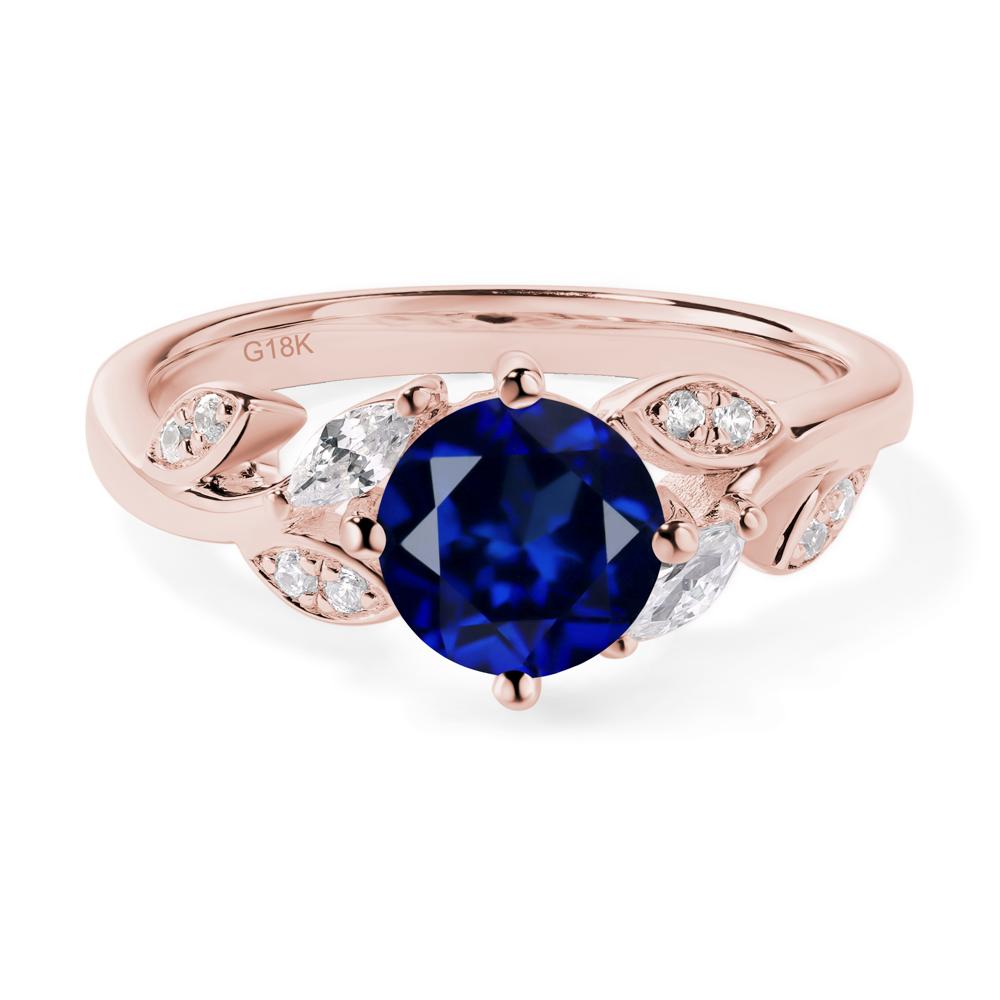 Vine Leaf Sapphire Engagement Ring - LUO Jewelry #metal_18k rose gold