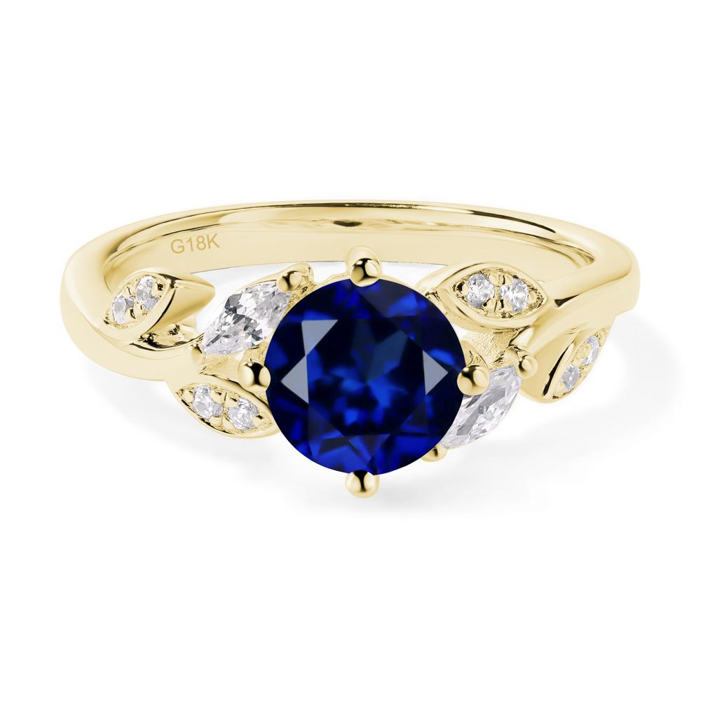Vine Leaf Sapphire Engagement Ring - LUO Jewelry #metal_18k yellow gold