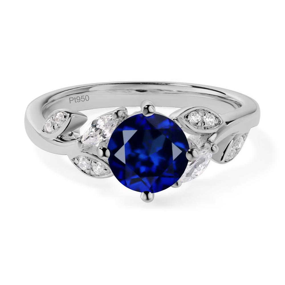 Vine Leaf Sapphire Engagement Ring - LUO Jewelry #metal_platinum