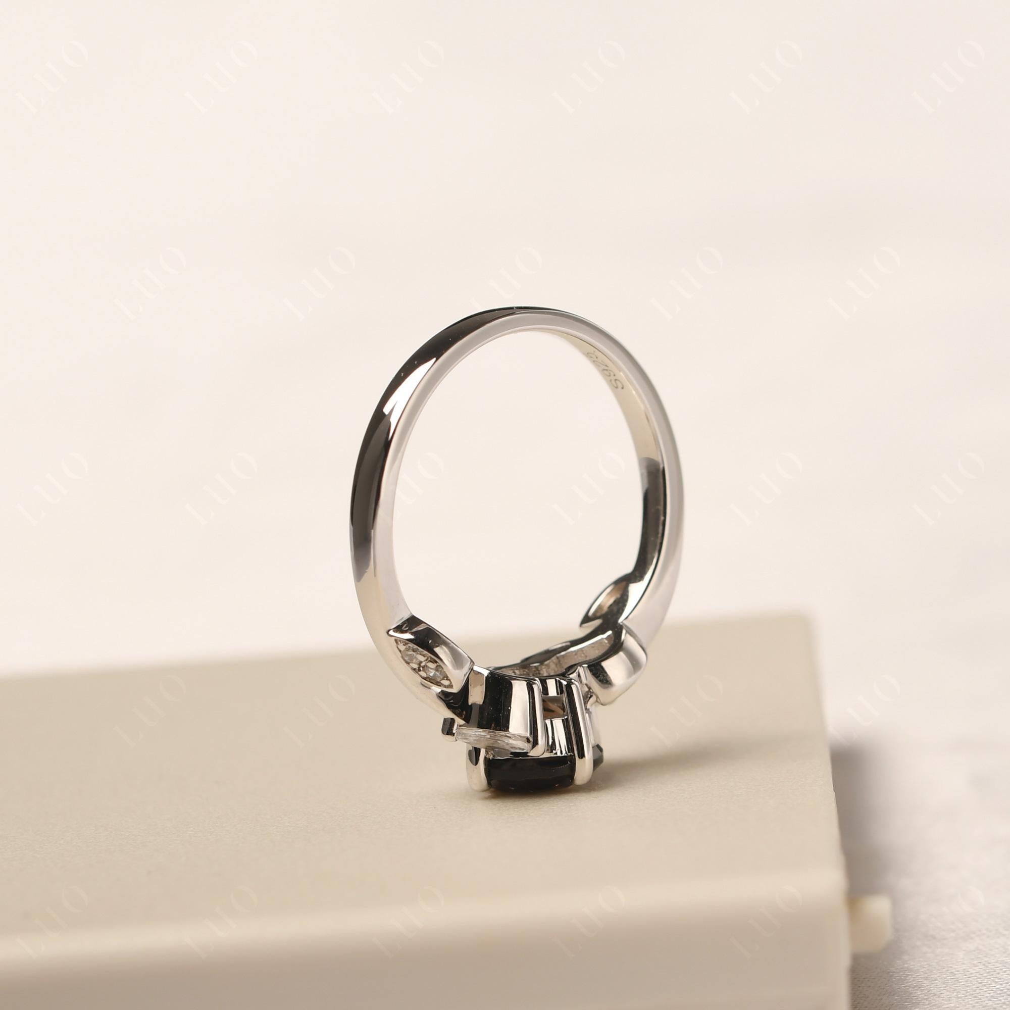 Vine Leaf Smoky Quartz Engagement Ring - LUO Jewelry