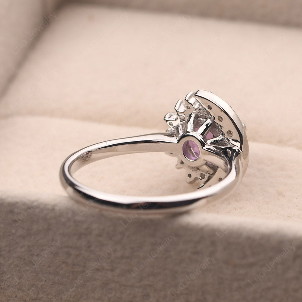 Unique Amethyst Engagement Ring Yellow Gold - LUO Jewelry