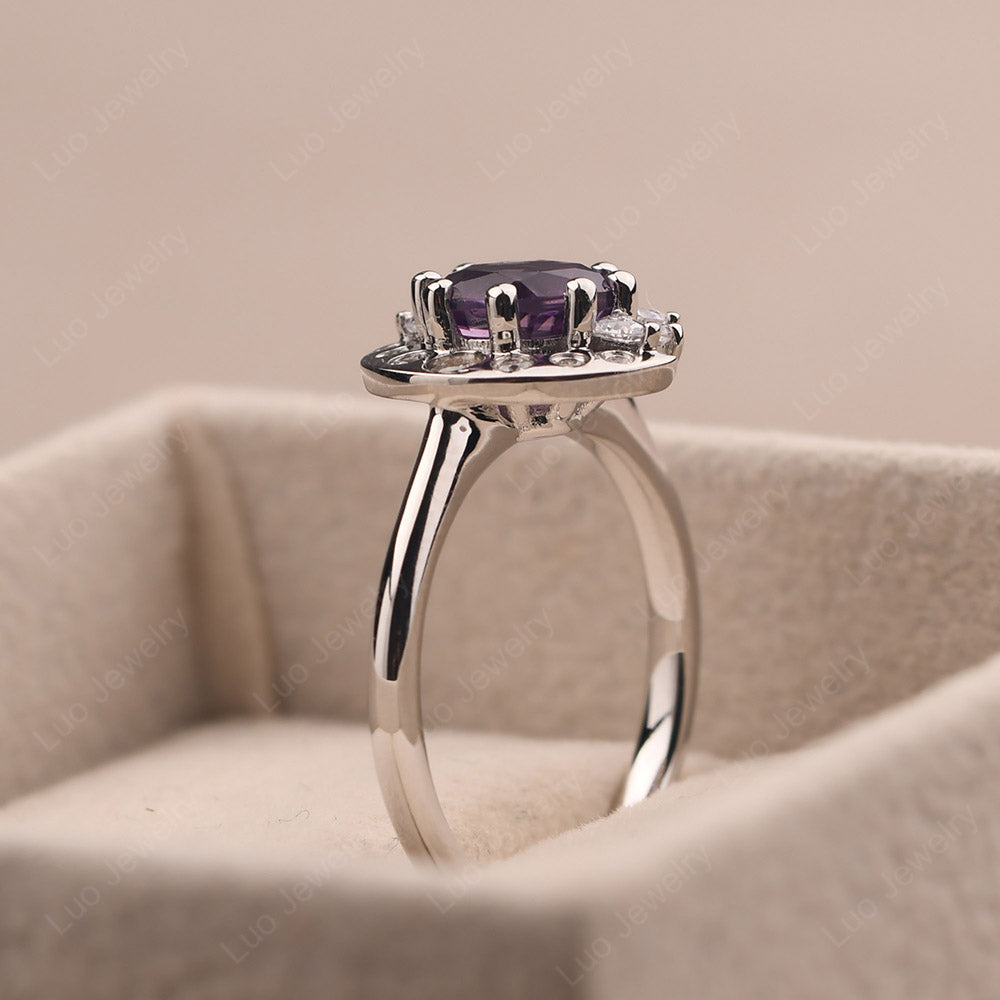 Unique Amethyst Engagement Ring Yellow Gold - LUO Jewelry