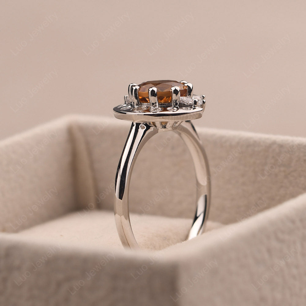 Unique Citrine Engagement Ring Yellow Gold - LUO Jewelry