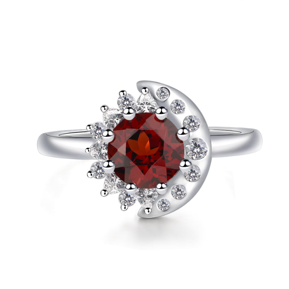 Unique Garnet Engagement Ring Yellow Gold - LUO Jewelry