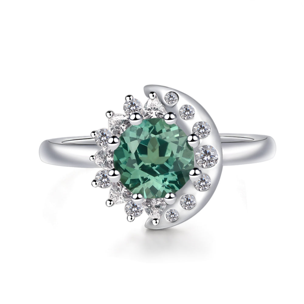 Unique Green Sapphire Engagement Ring Yellow Gold - LUO Jewelry
